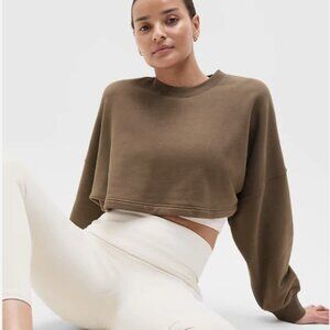 Athleta Terry Super Cropped Dolman, Clay